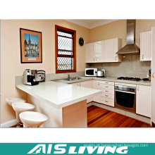 Mobília dos armários de cozinha da laca da U-Forma com punho (AIS-K344)